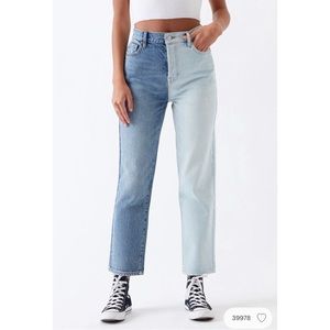 PacSun Two Shade High Waisted Straight Leg Jeans